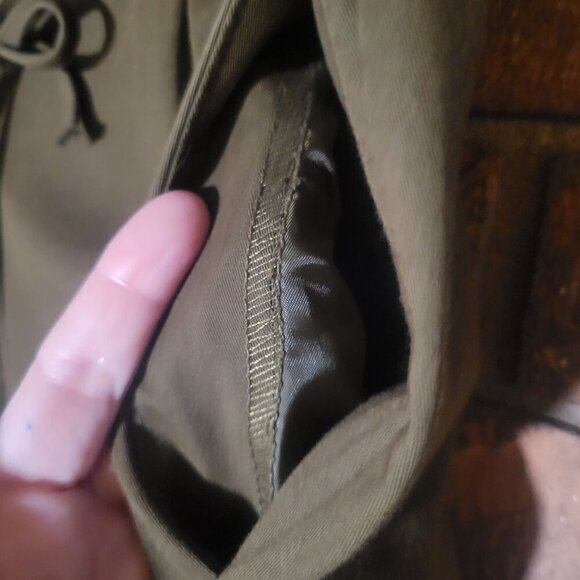 ZARA Women's Dark Olive Drawstring Waist Tapers Leg Casual Work Pant - Size M - Picture 4 of 11